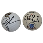 Justin Leonard & Tom Lehman Signed British Open Logo Golf Balls JSA ALOA