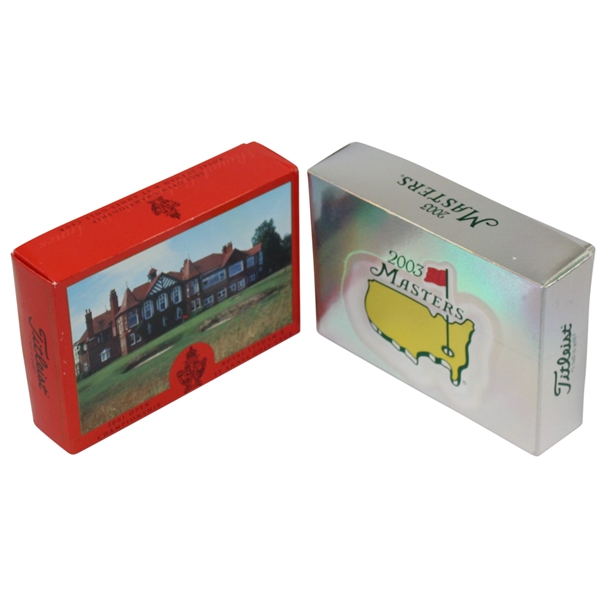 Lot of Two Dozen Golf Balls - 2003 Masters & 2001 Open Championship