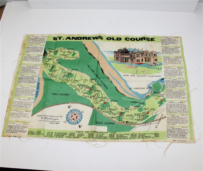 Old Course at St. Andrews Cloth Map Banner