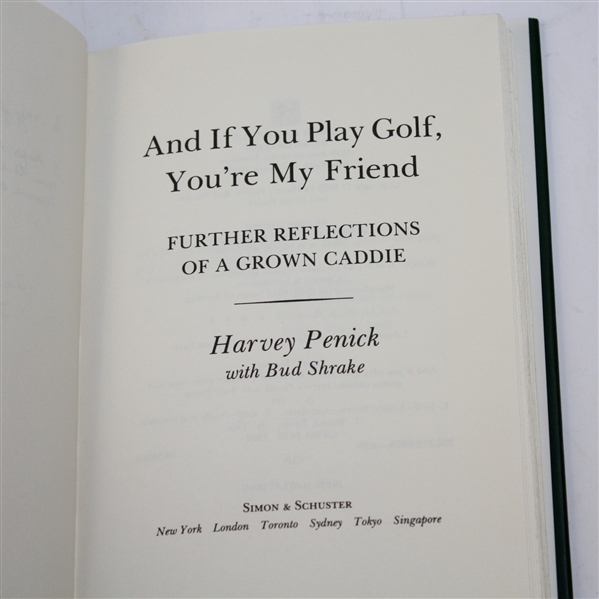 Harvey Penick Signed Book 'And If You Play Golf, You're My Friend' JSA ALOA