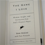 Sam Snead Signed Book 'The Game I Love' JSA ALOA