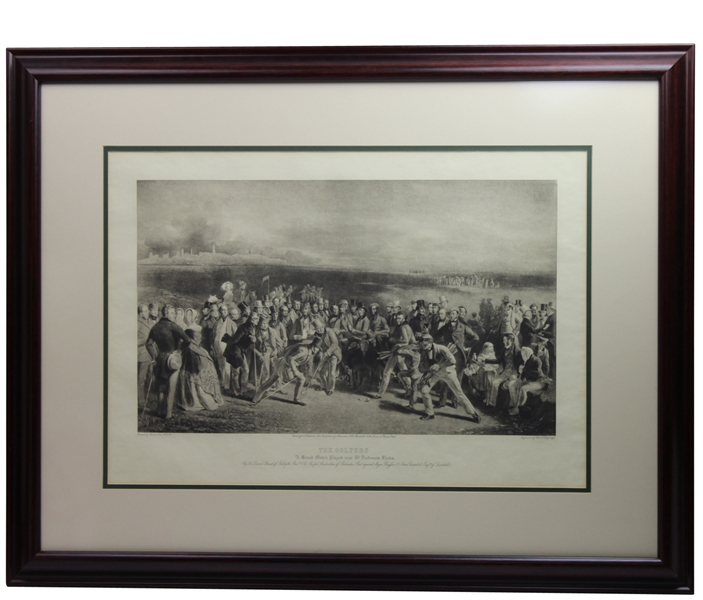 The Golfers Print: A Grand Match Played Over the St. Andrews Links - B & W By Wagstaffe