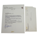 Jerry Barber Personal Letter Written to Legend John Derr JSA COA