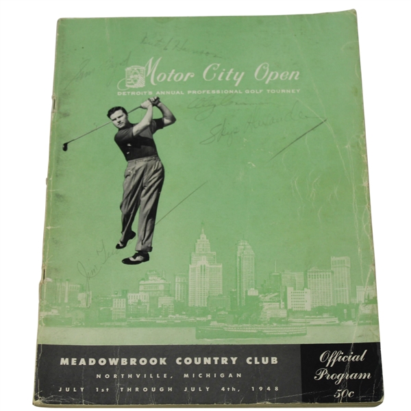 Multi-Signed 1948 Motor City Open Program - Hogan Win JSA ALOA