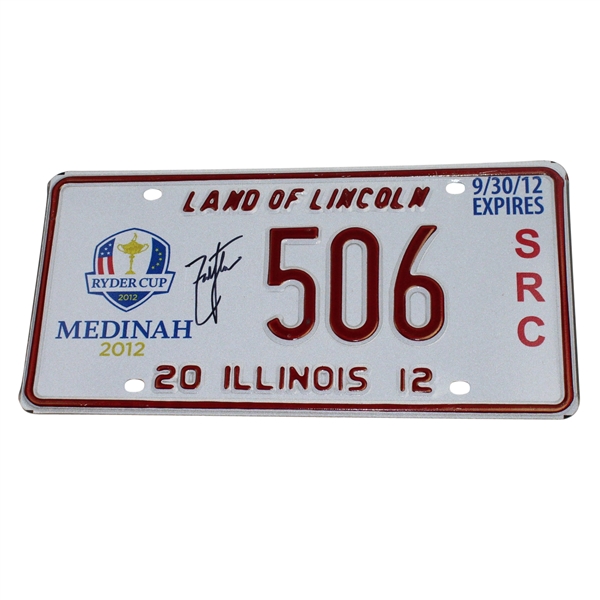 Zach Johnson Signed 2012 Ryder Cup at Medinah License Plate #506 JSA ALOA