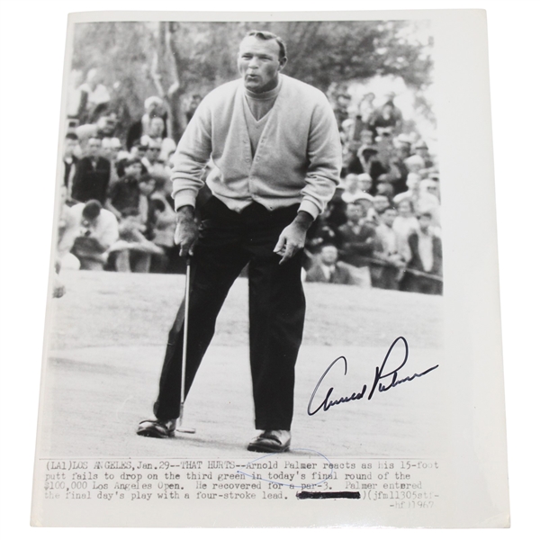 Arnold Palmer Signed 8x10 Wire Photo Picture JSA ALOA