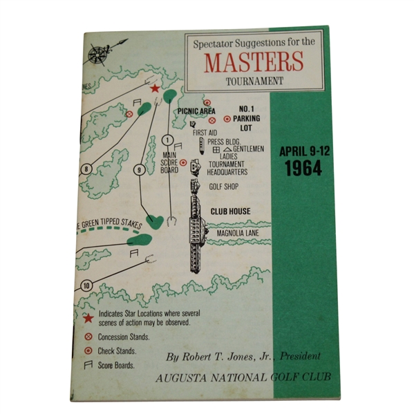 1964 Masters Spectator Guide - Arnold Palmer Wins 7th & Final Major