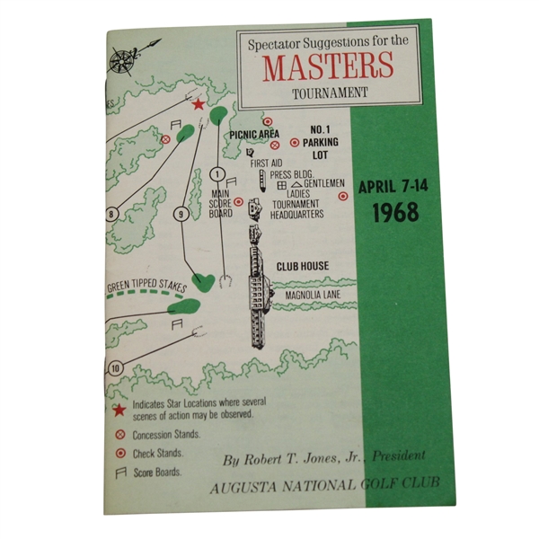 1968 Masters Spectator Guide - Bob Goalby Winner