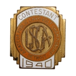 1940 U.S.G.A. Amateur Public Links Contestant Badge - Detroit #118-Rackham Golf Course
