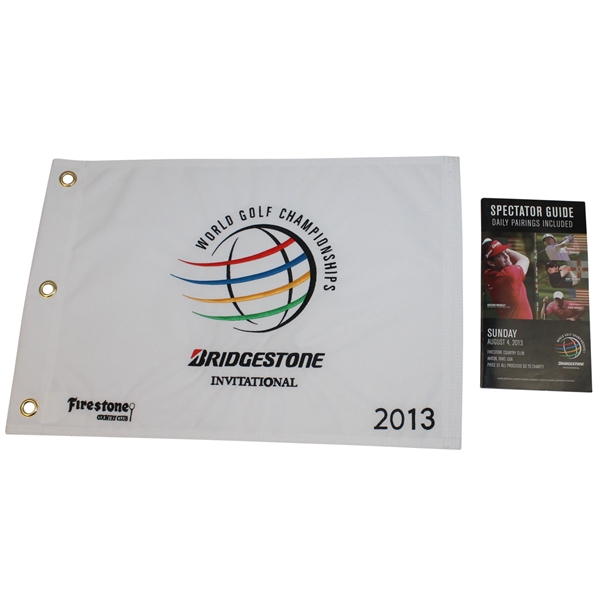 2013 Bridgestone Invitational Embroidered Flag W/ Spectator Guide-TIGER's Last PGA Win!