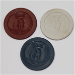 Classic Full Set of Clay Golfer Themed Poker Chips with 2 Decks in Wood Box