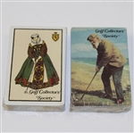 Classic Full Set of Clay Golfer Themed Poker Chips with 2 Decks in Wood Box