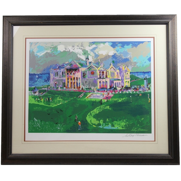 Leroy Neiman Signed St. Andrews Clubhouse Lithograph - Framed JSA ALOA