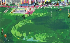 Leroy Neiman Signed St. Andrews Clubhouse Lithograph - Framed JSA ALOA