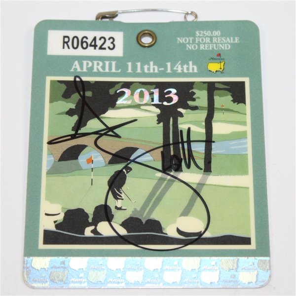 Adam Scott Signed 2013 Masters Badge JSA ALOA