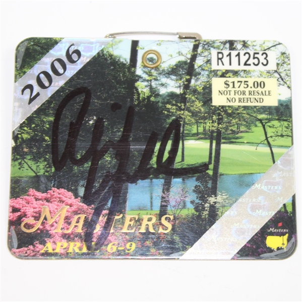 Phil Mickelson Signed 2006 Masters Badge JSA ALOA