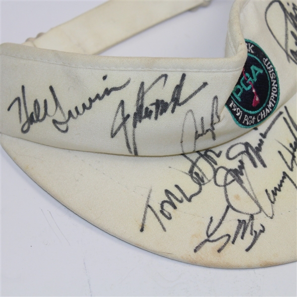 Multi-Signed 1991 PGA at Crooked Stick Visor - Nicklaus, Watson, and others JSA ALOA