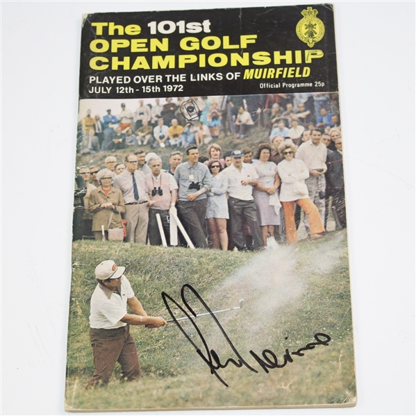 Winner Lee Trevino Signed 1972 Open Championship at Muirfield Program JSA ALOA
