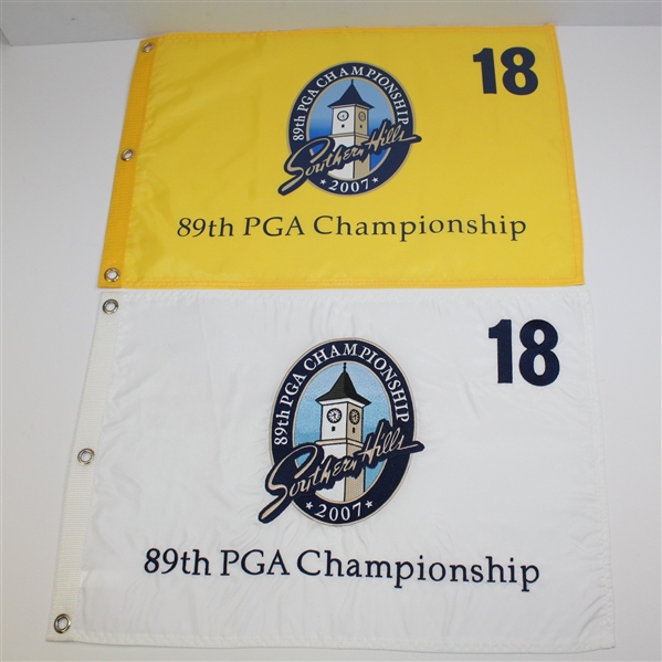Lot of Two 2007 PGA Championship at Southern Hills Flags - Embroidered & Screen