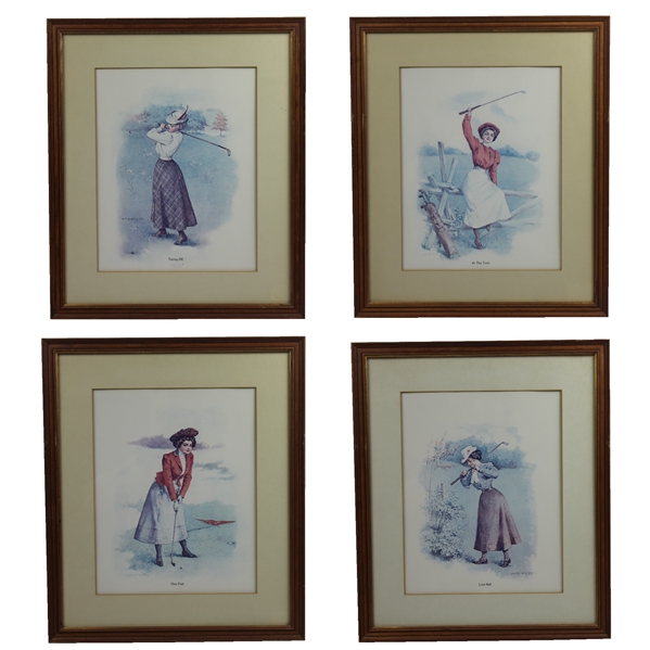 Lot of Four Prints 'Golf Ladies' by Maud Humphrey
