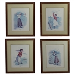 Lot of Four Prints Golf Ladies by Maud Humphrey