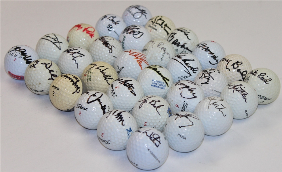 Lot of Thirty Signed Golf Balls JSA ALOA