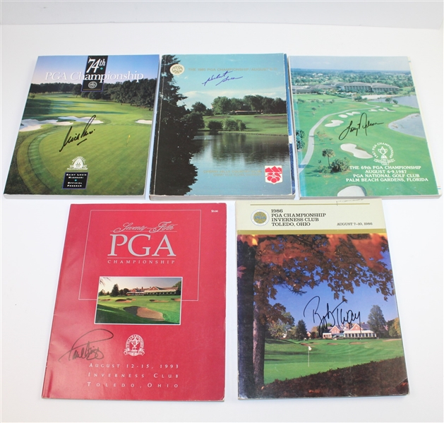 1985, 1986, 1987, 1992, & 1993 PGA Championship Programs Signed by Winners JSA ALOA 
