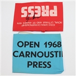 1968 & 1974(Signed) Open Championship PRESS Arm Bands - Two of Gary Players Wins JSA ALOA