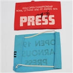 1968 & 1974(Signed) Open Championship PRESS Arm Bands - Two of Gary Players Wins JSA ALOA