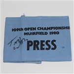 Tom Watson Signed 1980 Open Championship Press Arm Band JSA ALOA