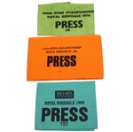 1976, 1991, & 1998 Open Championship Arm Bands - All Royal Birkdale Hostings