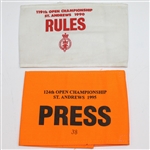 1990 & 1995 Open Championship Arm Bands - Nick Faldo & John Daly St. Andrews Wins