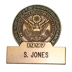 1997 US Open at Congressional  Defending Champions Contestant Badge - Steve Jones Collection