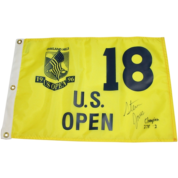 1996 US Open at Oakland Hills Flag Signed by Winner - Steve Jones Collection JSA ALOA