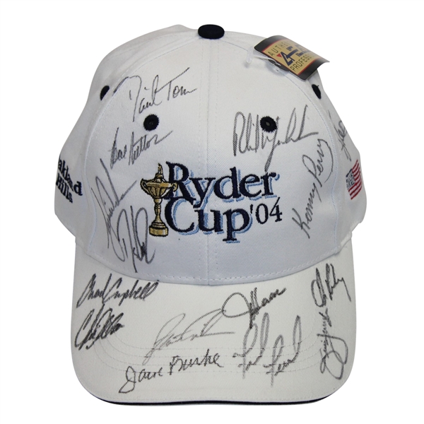 2004 Ryder Cup Hat Signed by Team & Coaches - Steve Jones Collection - With Tag JSA ALOA
