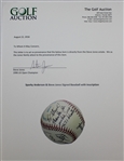 Sparky Anderson (BB HoFer) & Steve Jones Signed Baseball with Golf Inscription - Steve Jones Collection JSA ALOA