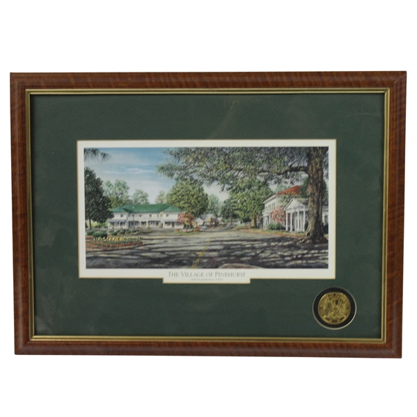 The Village of Pinehurst 1995 Centennial Framed Print with Medal - Steve Jones Collection