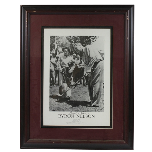 Byron Nelson Signed Byron Nelson Career Print - Steve Jones Collection JSA ALOA