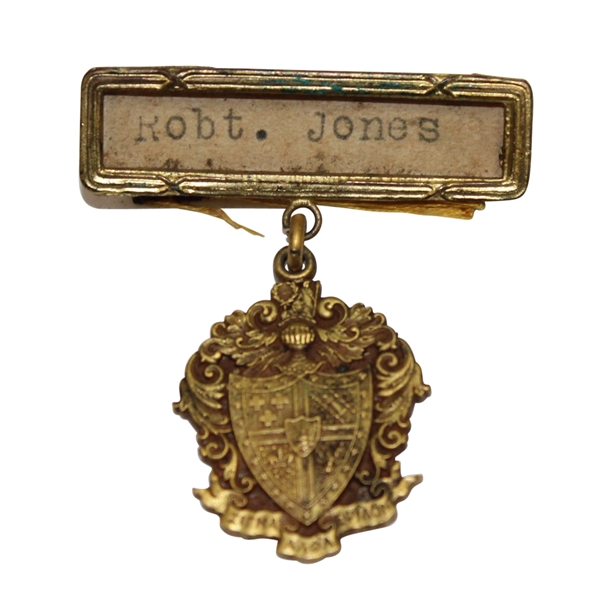 Bobby Jones Personal 1924 SAE Anniversary Convention Badge - John Roth Collection