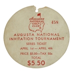 1937 Augusta National Invit.(Masters) Series Ticket #458 - Consigned From Early Members Family!