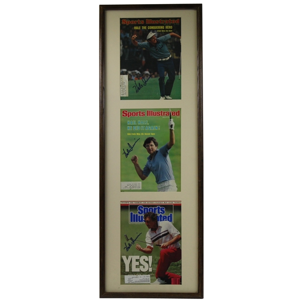 Three Hale Irwin Signed Sports Illustrated Magazines - 1974, 1979, 1990 - Framed JSA ALOA