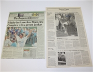 Lot of 13 Signed Winning Newspapers from Major Champions JSA ALOA