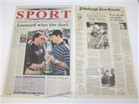Lot of 13 Signed Winning Newspapers from Major Champions JSA ALOA