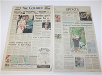 Lot of 13 Signed Winning Newspapers from Major Champions JSA ALOA