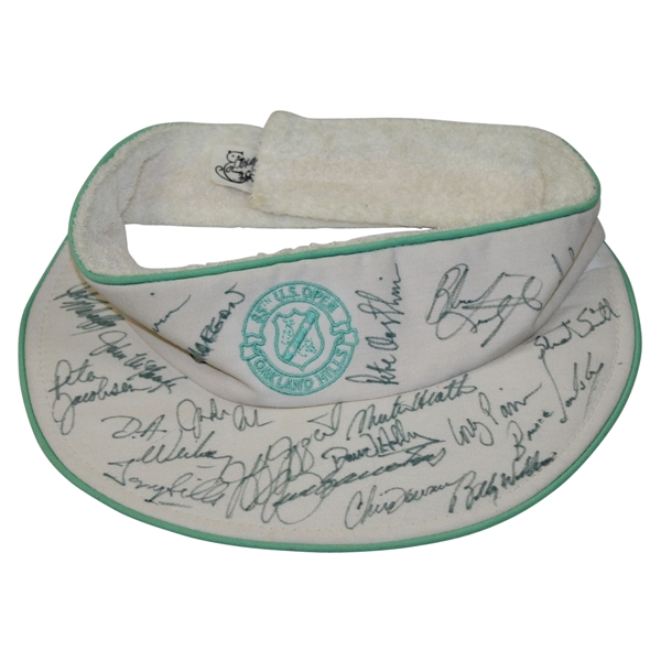 Multi-Signed 1985 US Open Visor by Seve, Pavin, Irwin, and others JSA ALOA