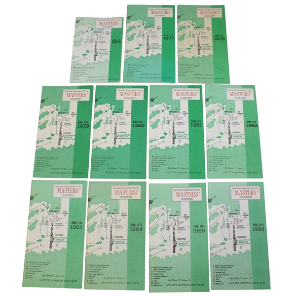 Lot of 11 Masters Tournament Spec Guides - Multiple Years