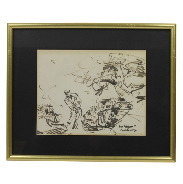 Fred Conway Original Marker Sketch of Ben Hogan - Signed by Conway