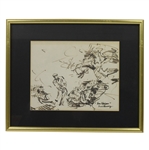 Fred Conway Original Marker Sketch of Ben Hogan - Signed by Conway