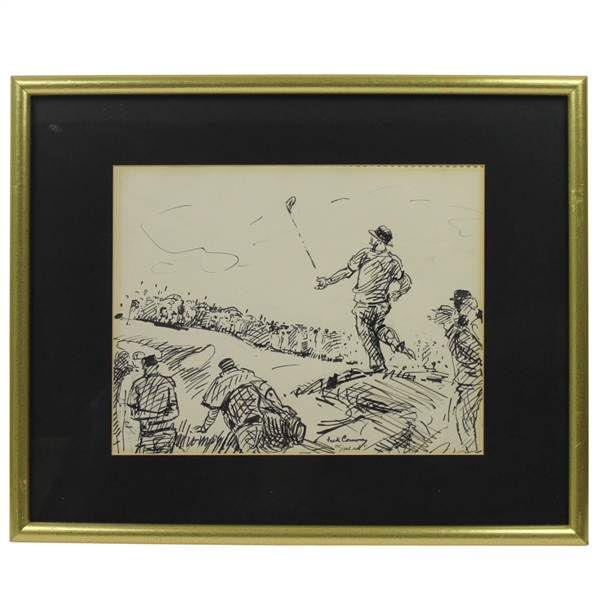 Fred Conway Original Marker Sketch of Sam Snead - Signed by Conway