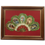 The Holly Calendar for 1909- Excellent Condition Embossed Heirloom Victorian Fan